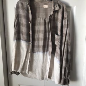 Urban Renewal half acid washed flannel shirt